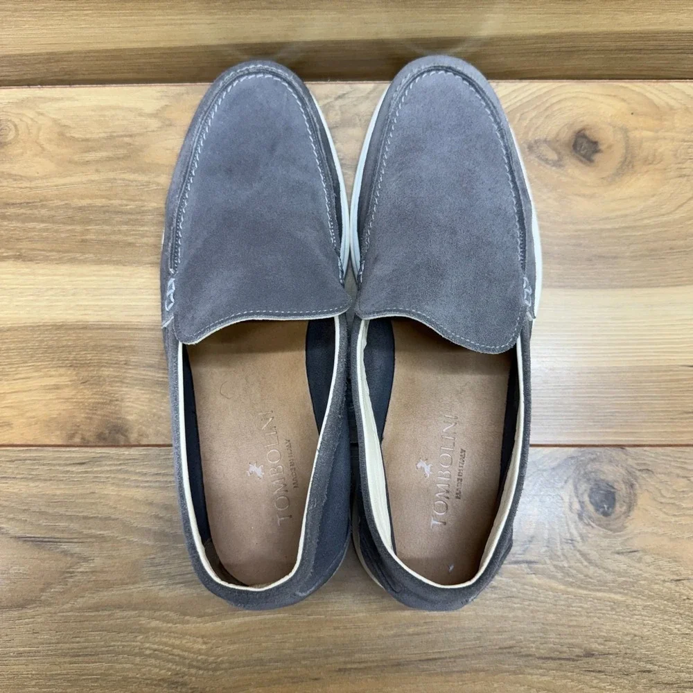 TOMBOLINI Summer Walk Venetian Loafer Mens 8 EU 41 Gray Suede Moc Toe Casual